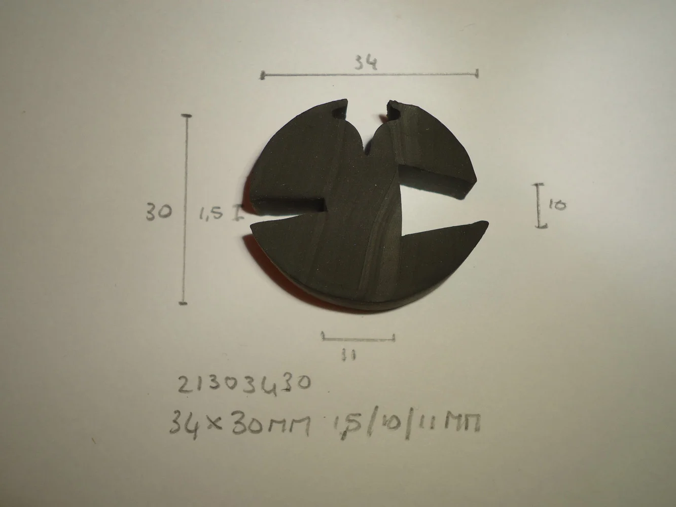 Raamrubber 34x30mm 1.5/10/11mm - Dsc05232 - 21303430
