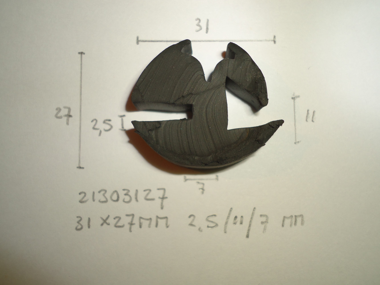 Raamrubber 31x27mm 2.5/11/7mm - Dsc05260 - 21303127