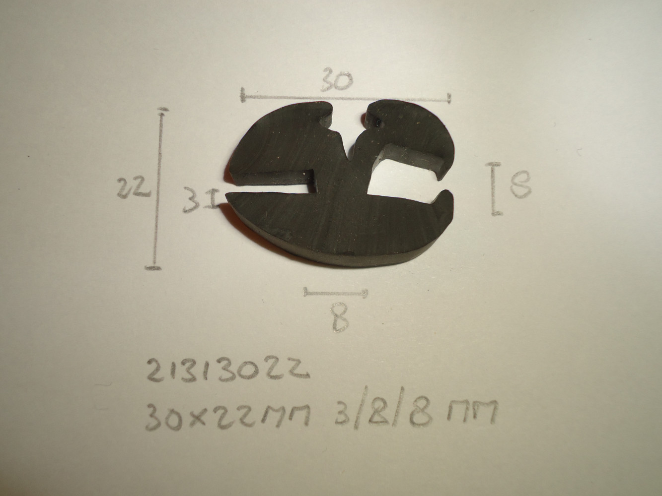 Raamrubber 30x22mm 3/8/8mm - Dsc05270 - 21313022