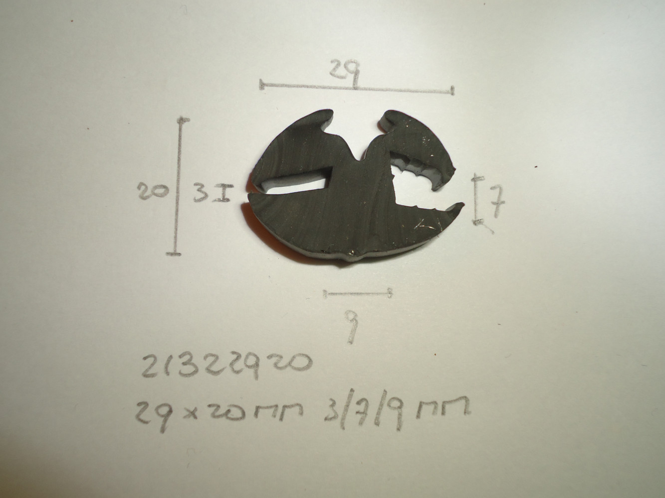 Raamrubber 29x20mm 3/7/9mm - Dsc05271 - 21322920