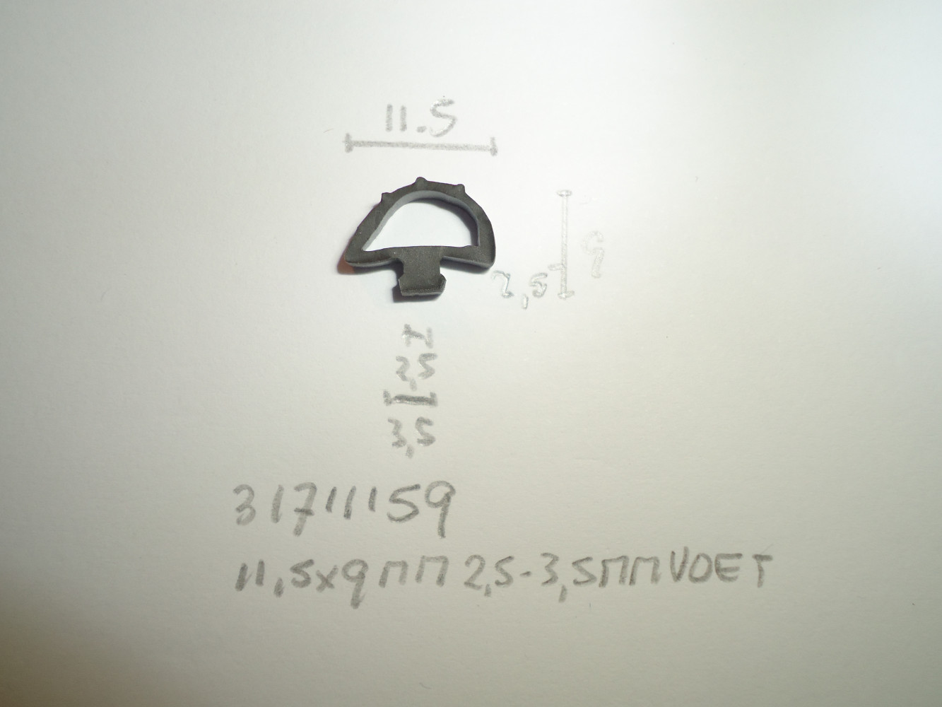 Kozijnprofiel 11.5x9mm 2.5- 3.5mm voet - Dsc05681 - 31711159