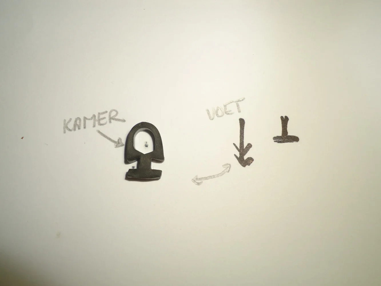 Kozijnrubber met voet en kamer