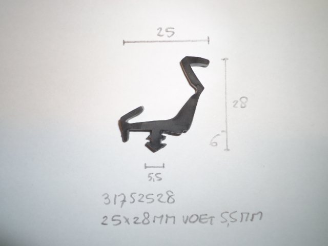 Kozijnrubber 25x28mm voet 5.5mm - Dsc08343 - 31752528